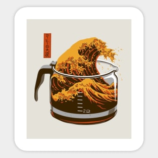 The Great Wave of Caffeine Sticker